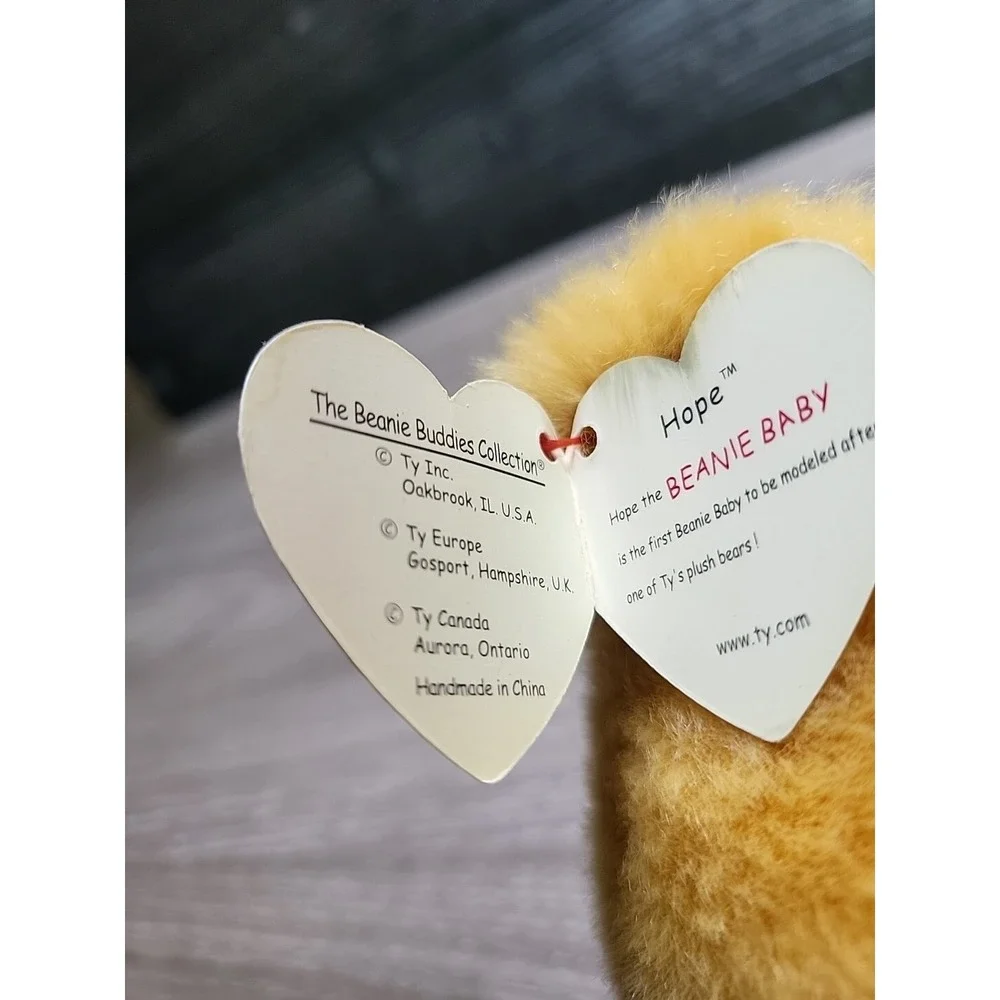TY Beanie Buddies HOPE Praying Bear Plush Original Tag &‎ Label 10